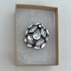 Vintage Kenneth Cole Silver and Rhinestone Brooch